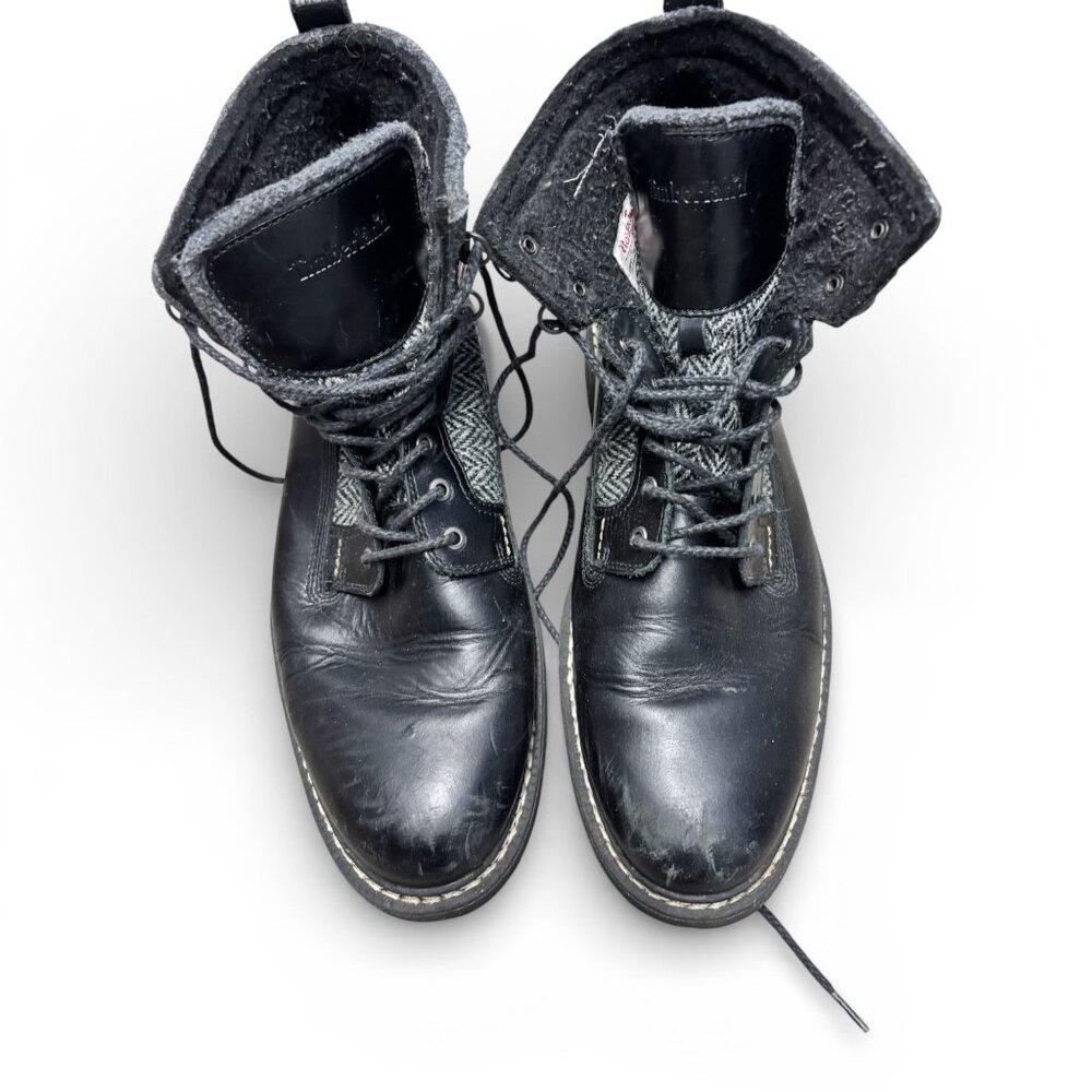 Timberland Leather & Wool Winter Boots - Black/Grey size 9 (A2)